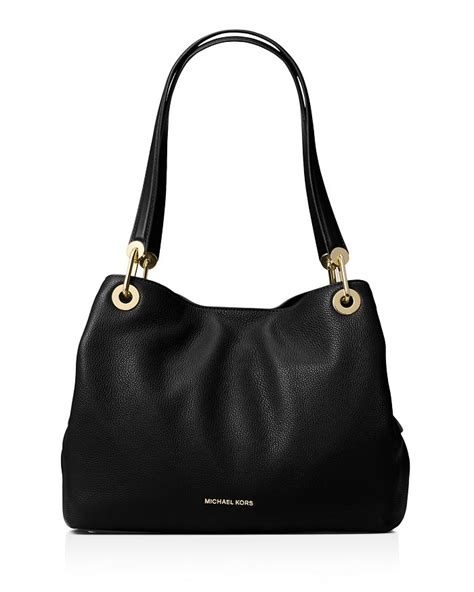 michael kors raven pebble leather tote white|Michael Kors raven tote bag.